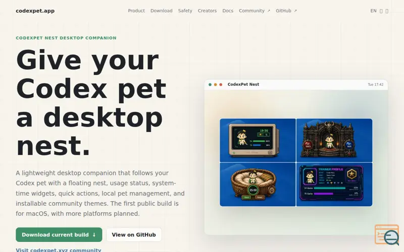 Screenshot of Codexpet Nest