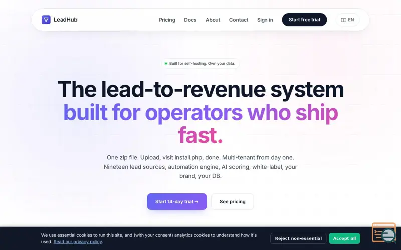 Screenshot of LeadHub