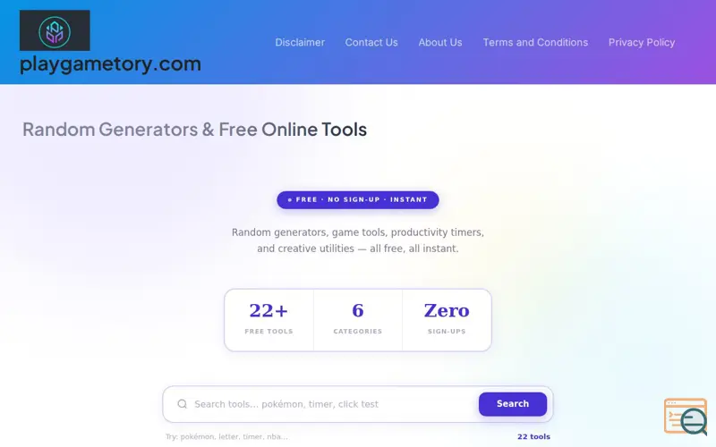 Screenshot of playgametory.com