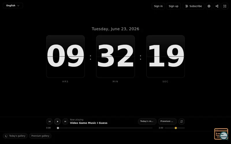 Screenshot of Universpaces Flip Clock