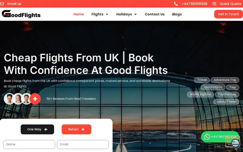 Screenshot of Cheap Good Flights from UK