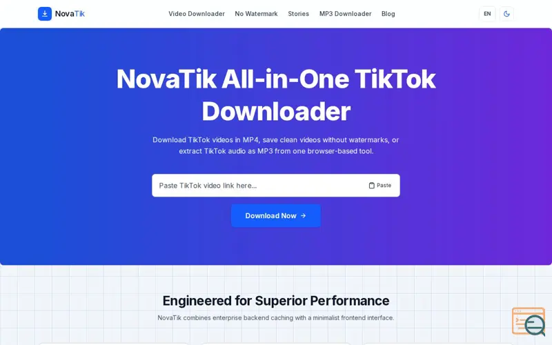 Screenshot of NovaTik