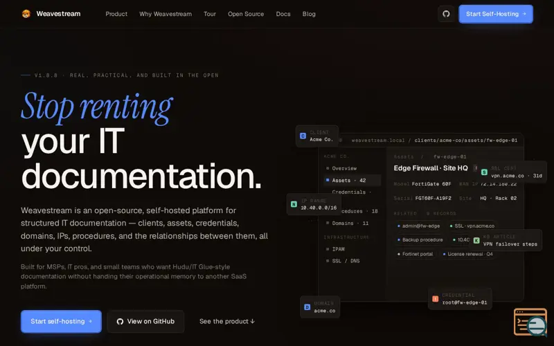Screenshot of Weavestream