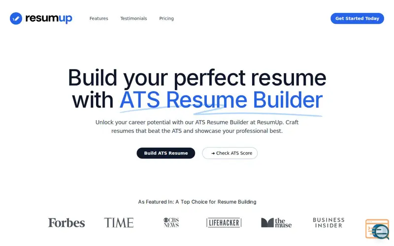 Screenshot of ResumUp