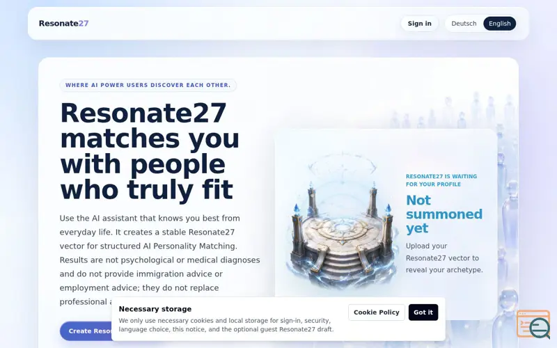 Screenshot of Resonate27
