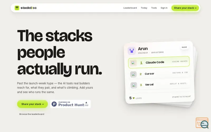 Screenshot of stackd.cc