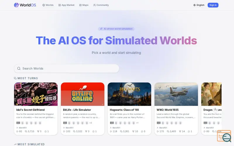Screenshot of WorldOS