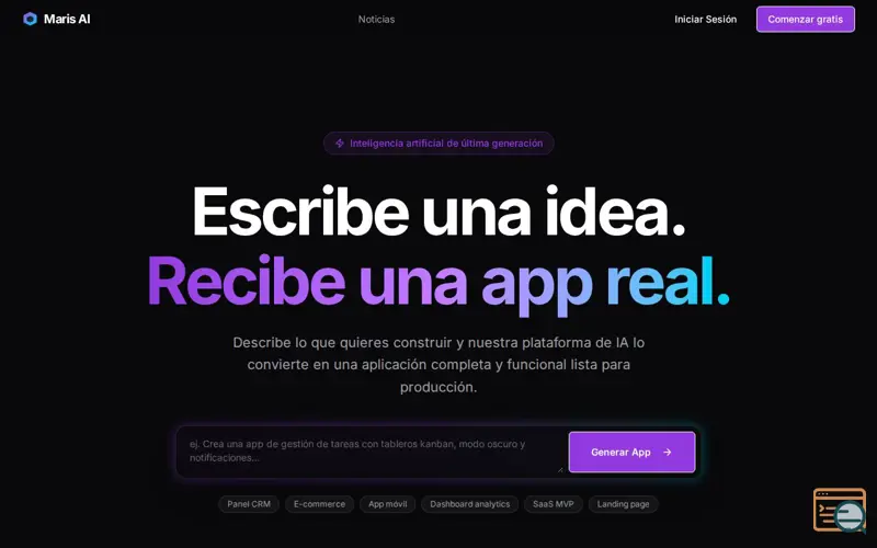 Screenshot of Maris AI, a launch using Buzón de Correo