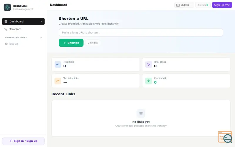 Screenshot of BrandLink 