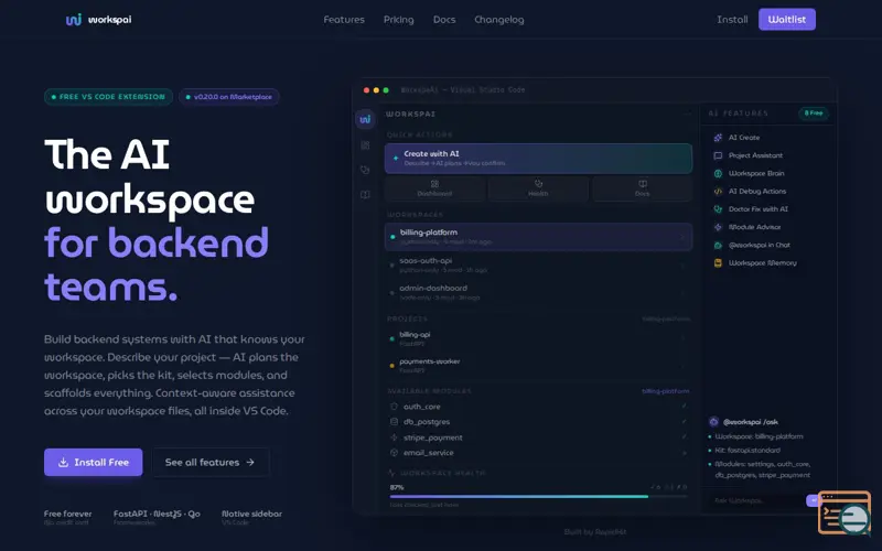 Screenshot of WorkspAi