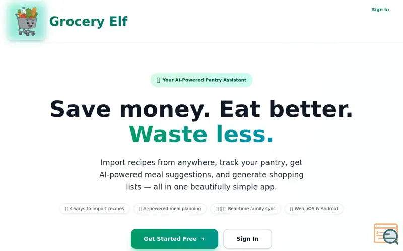 Screenshot of Grocery Elf