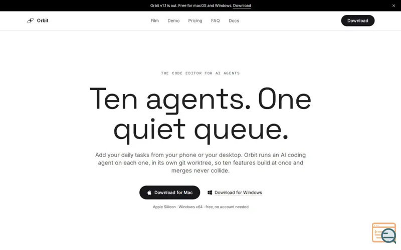 Screenshot of Orbit · Every task, shipped.