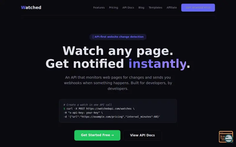 Screenshot of Watched, a launch using SMTP2GO