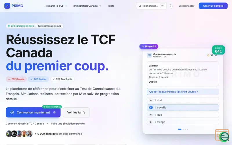 Screenshot of PRIMO TCF