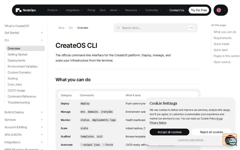 Screenshot of Nodeops