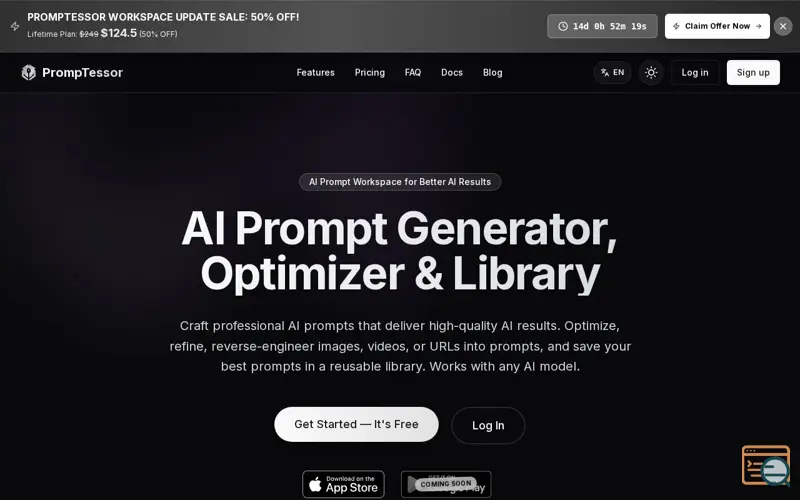 Screenshot of PrompTessor
