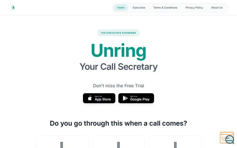 Screenshot of Unring - your personal call secretary