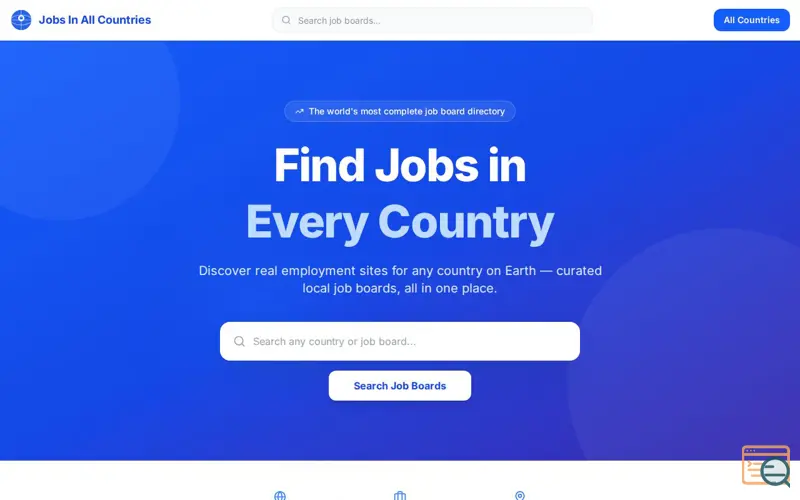 Screenshot of Jobs In All Countries