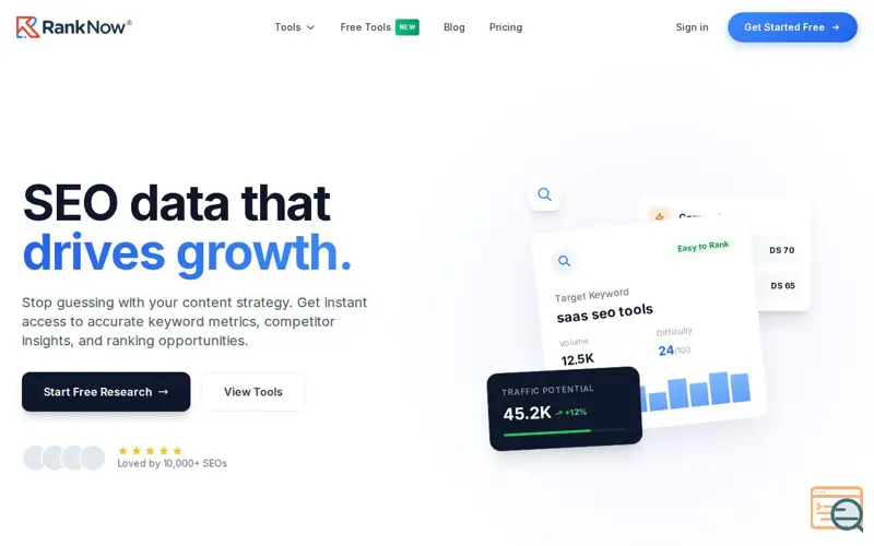 Screenshot of RankNow.ai