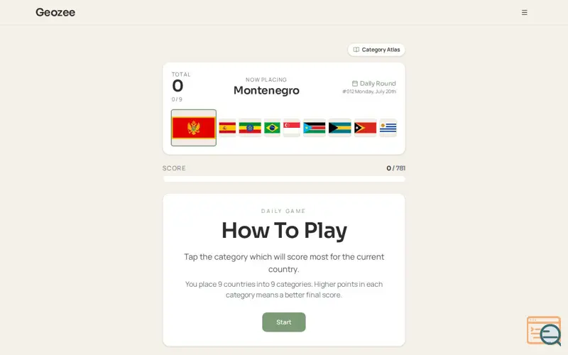 Screenshot of Geozee Daily Geography Puzzle