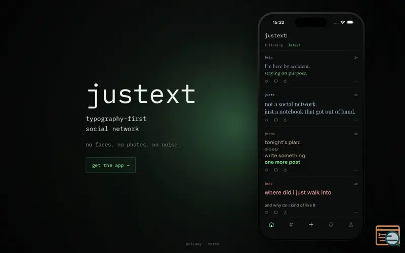 Screenshot of justext