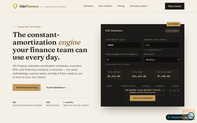 Screenshot of Gin Finance V.0 