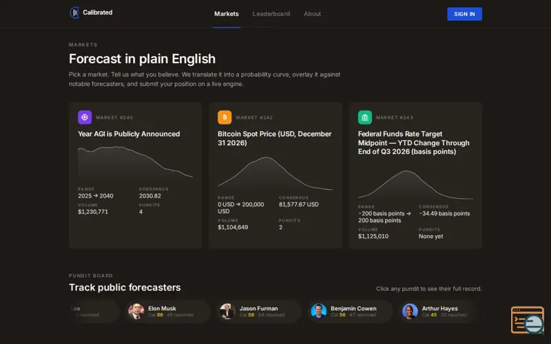 Screenshot of Calibrated