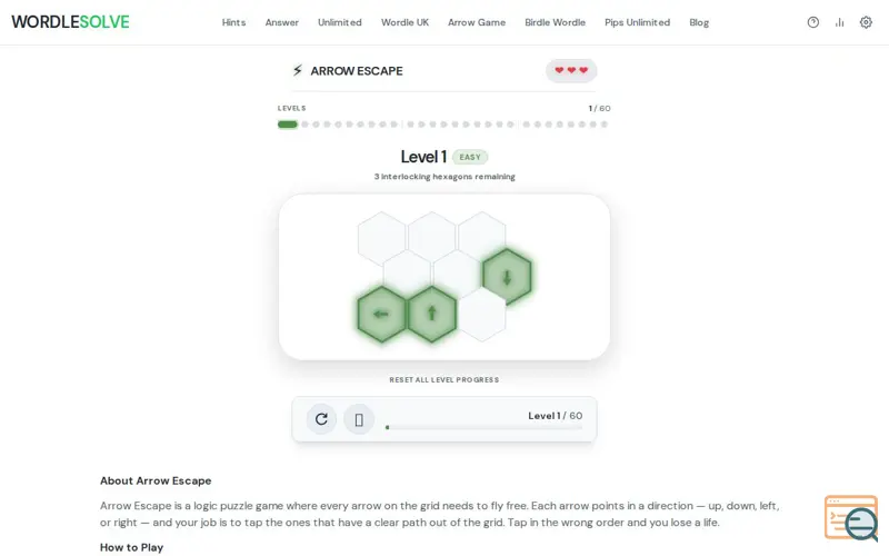 Screenshot of Arrow Game