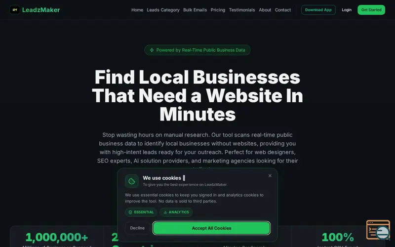 Screenshot of LeadzMaker