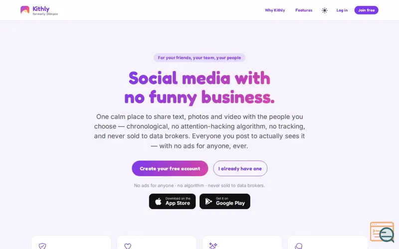 Screenshot of Kithly