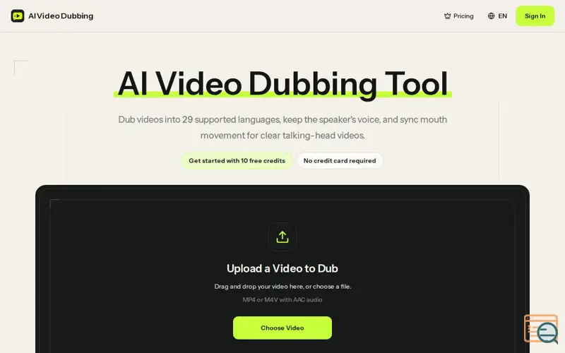Screenshot of AI Video Dubbing