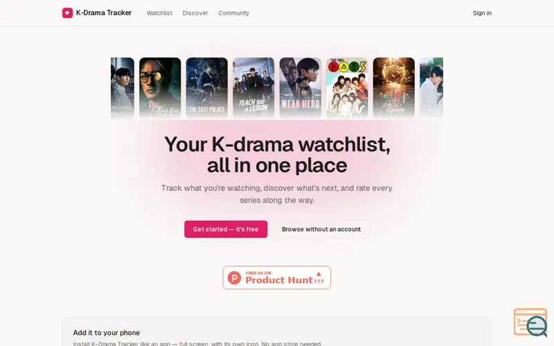 Screenshot of K-Drama Tracker