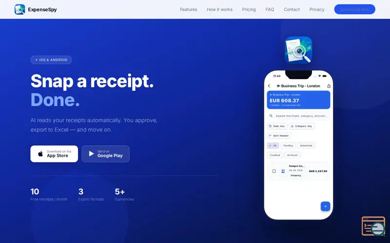 Screenshot of ExpenseSpy