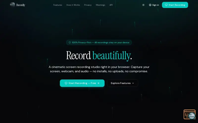 Screenshot of Recordly — Record beautifully