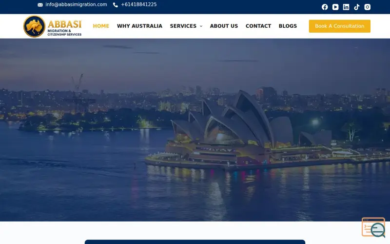 Screenshot of Abbasi Migration & Citizenship Services