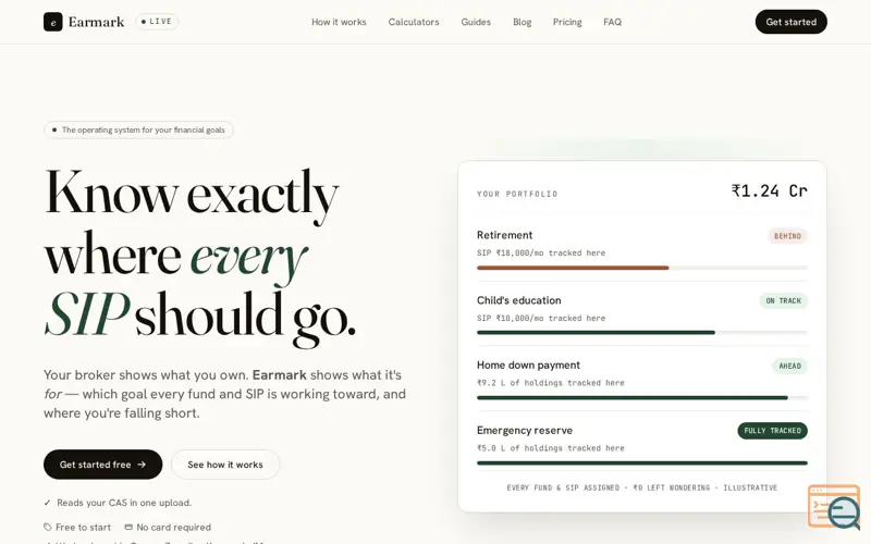 Screenshot of Earmark