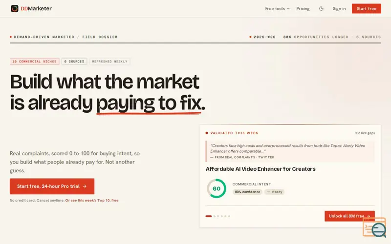Screenshot of DDMarketer