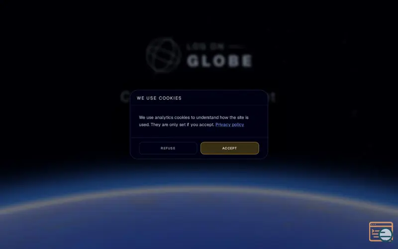 Screenshot of LOG ON GLOBE: connect to the planet