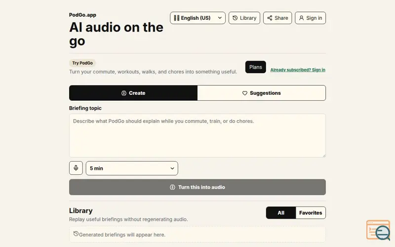 Screenshot of PodGo.app