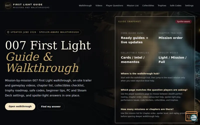 Screenshot of 007 First Light Guide