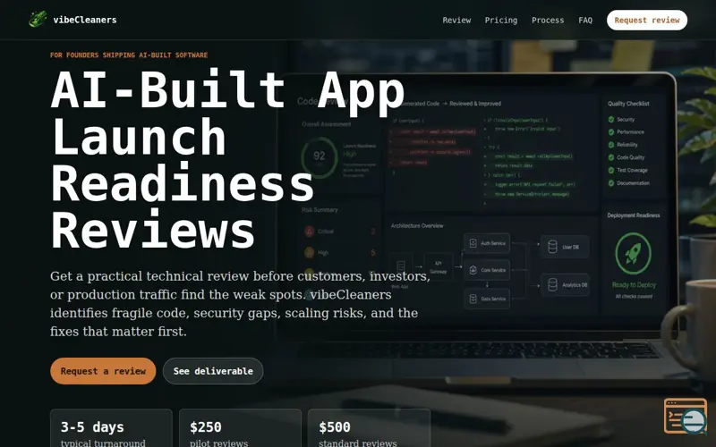 Screenshot of vibeCleaners