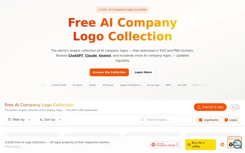 Screenshot of Free AI Company Logo Collection
