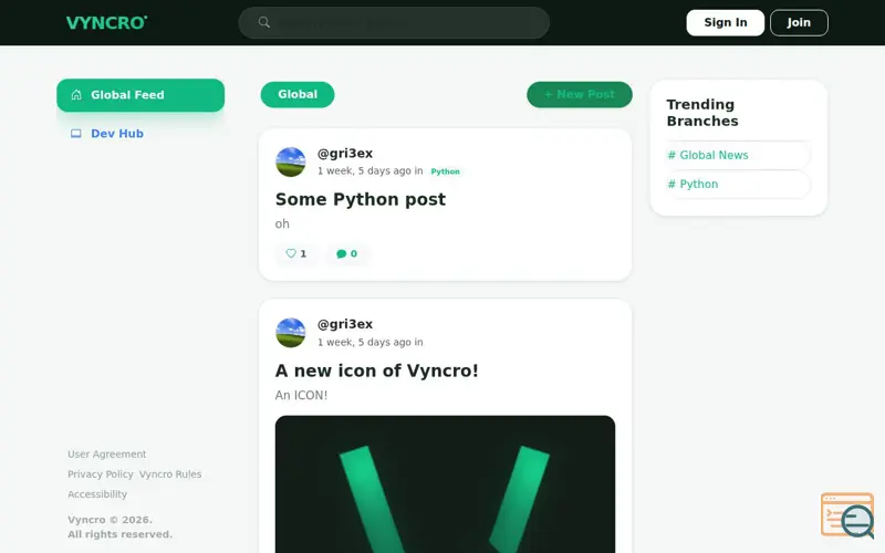Screenshot of Vyncro