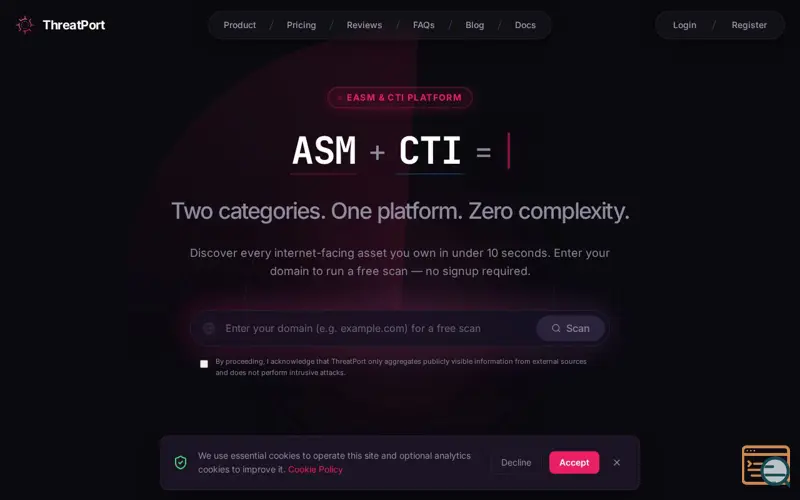 Screenshot of ThreatPort Security, a launch using abuse.ch