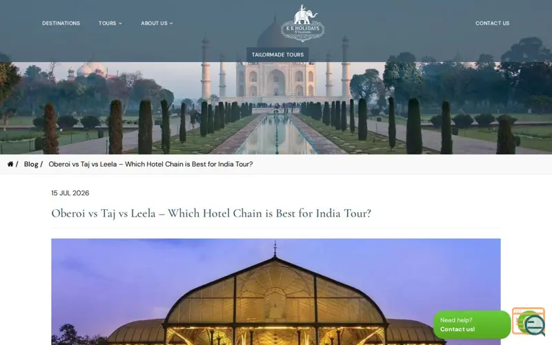 Screenshot of Oberoi vs Taj vs Leela