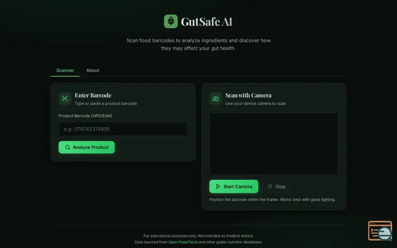 Screenshot of Gutsafe AI
