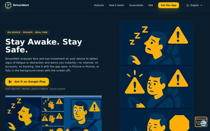 Screenshot of DriverAlert: Stay Awake!