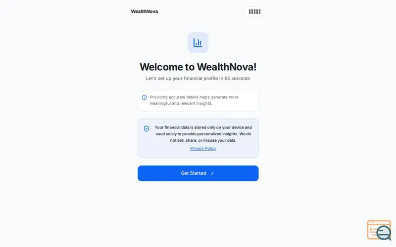 Screenshot of WealthNova