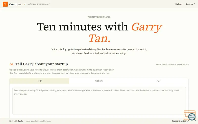 Screenshot of Yc