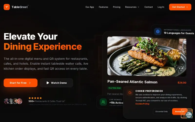 Screenshot of TableGreet